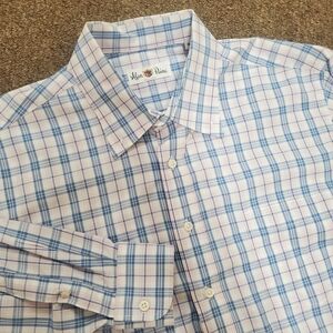 Alan Paine England Men's Shirt Size M Plaid Button Down long sleeve Checkered